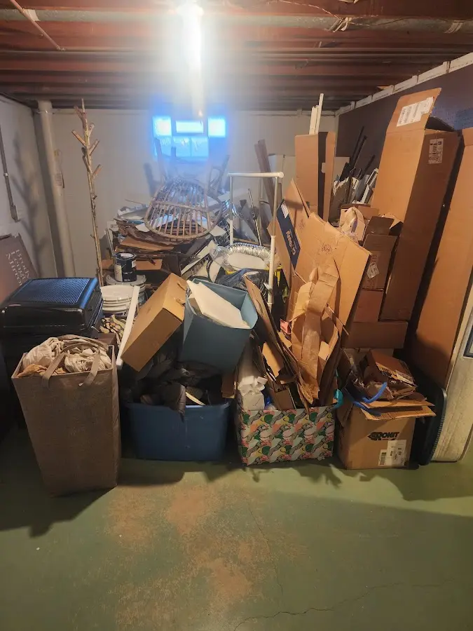 Roll-off dumpster container at job site for 8 Yard Dumpster Rental in Minneapolis